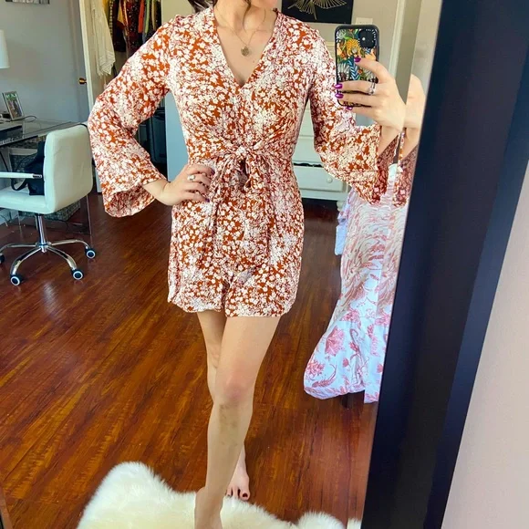 River Island tie front mini dress